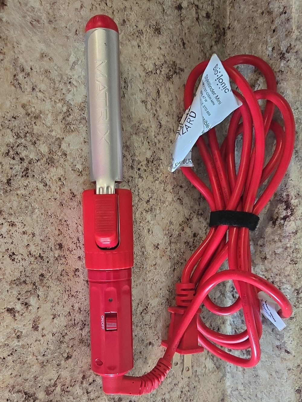 Matrix Red and Silver Mini Curling Iron
